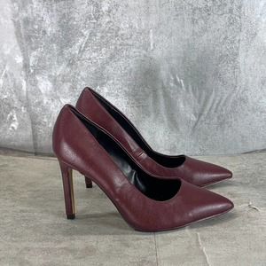 New York & Company Women's Burgundy Madison Pointed-Toe Stiletto Pumps SZ 6